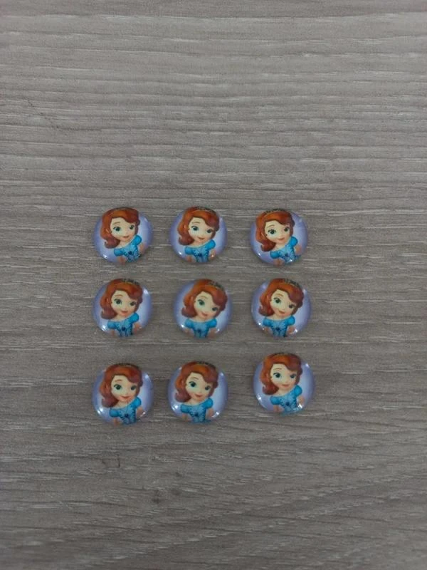 Lot De Cabochons Verre "Princesse Sofia"
